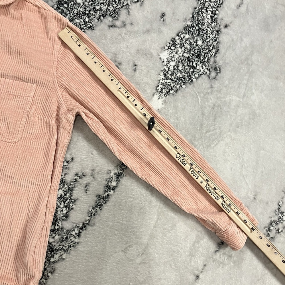 L.L.Bean Corduroy Shirt Jacket Women's M Pink Button Front Utility Shacke - Picture 6 of 14